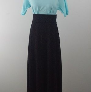 NWT LuLaRoe XS Black with dot print Maxi Skirt